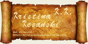 Kristina Kešanski vizit kartica